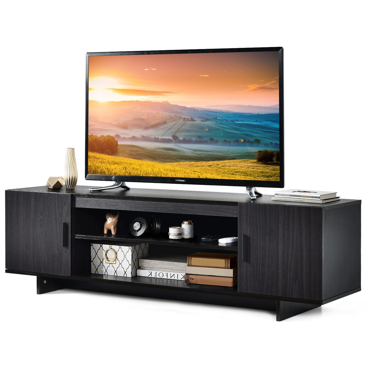 TV Stand Media Entertainment Center for with Storage Cabinet